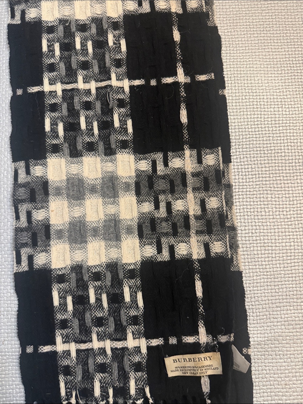 Burberry Black and White Scarf